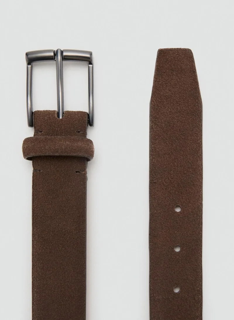 Mango Man Suede leather belt